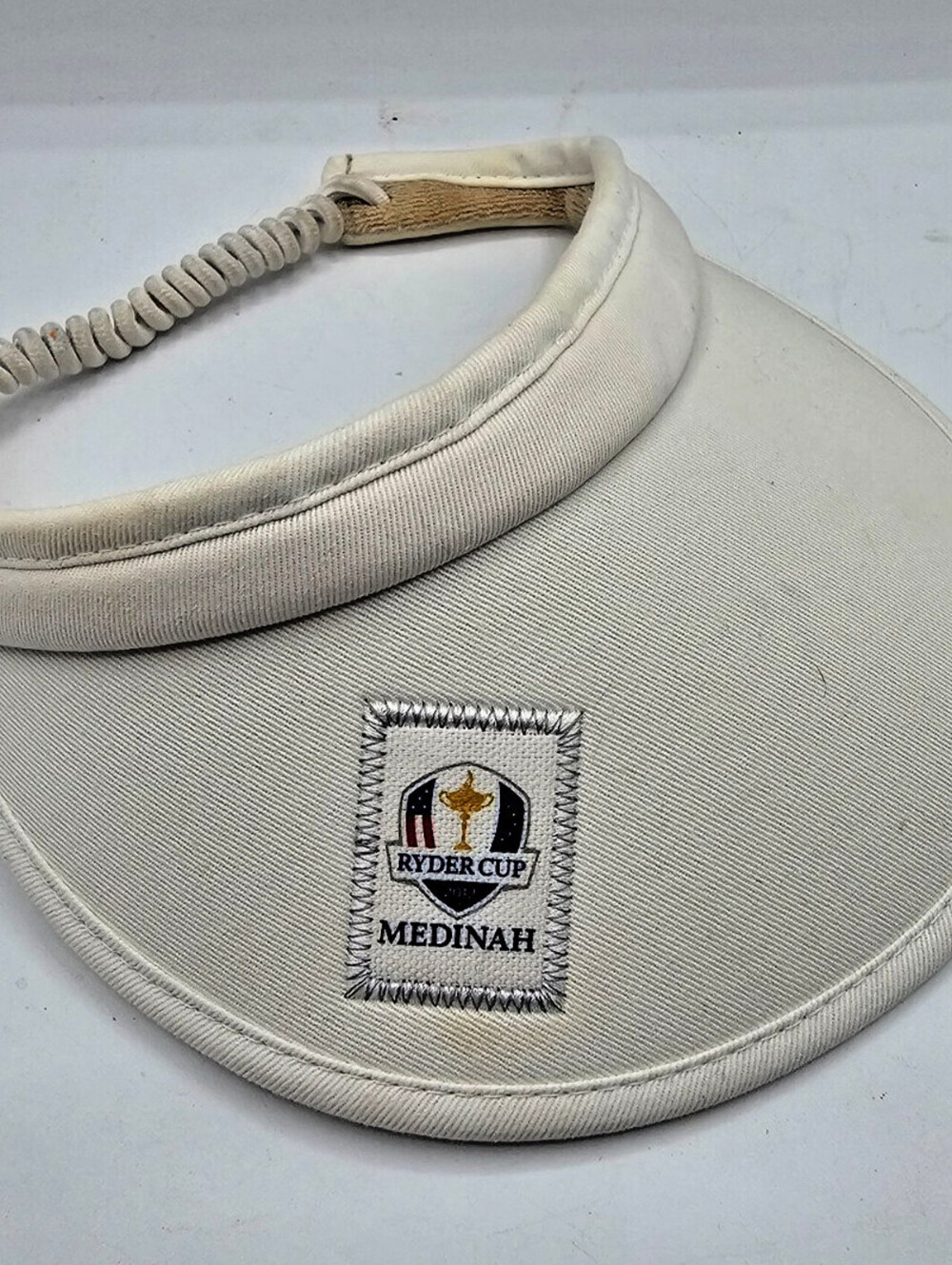 Vintage Cup Medinah golf Visor Hat White Embroidered